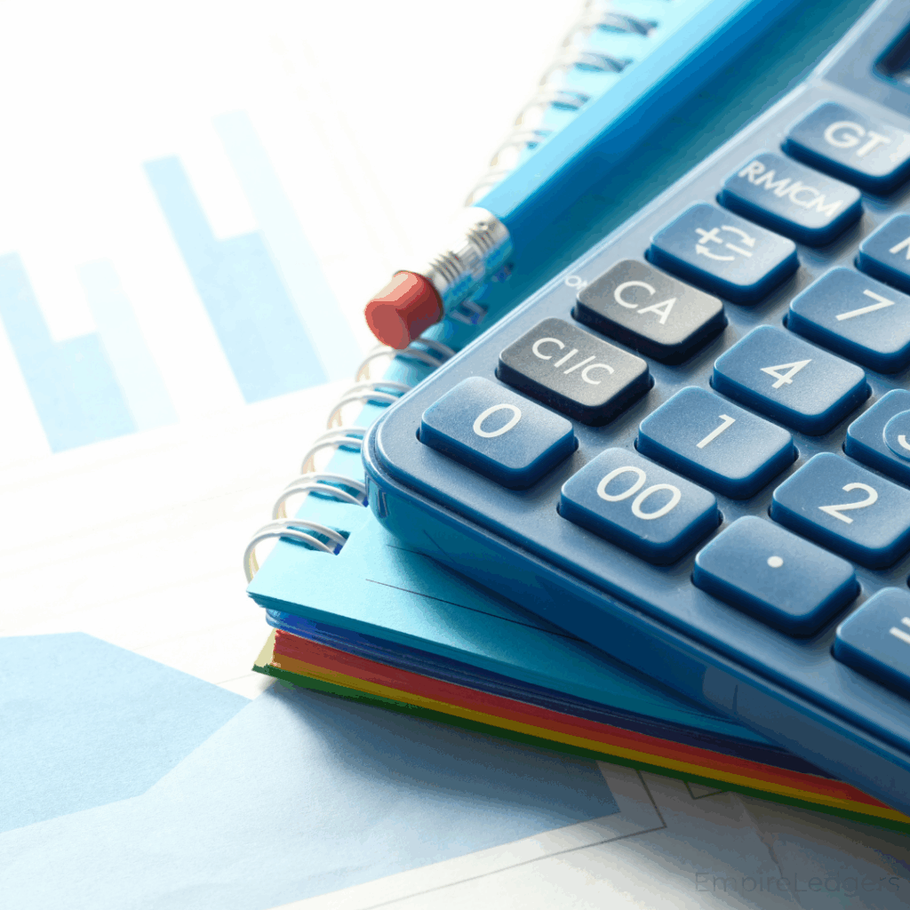 Calculator and pencil for the beginnning of a diagnostic review into a trade service business financial records.